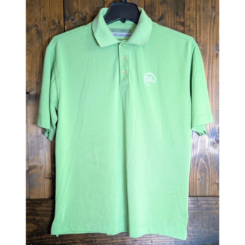 Cutter & Buck Large Green EMJ Embroidered CB DryTec Short Sleeve Golf Polo Shirt